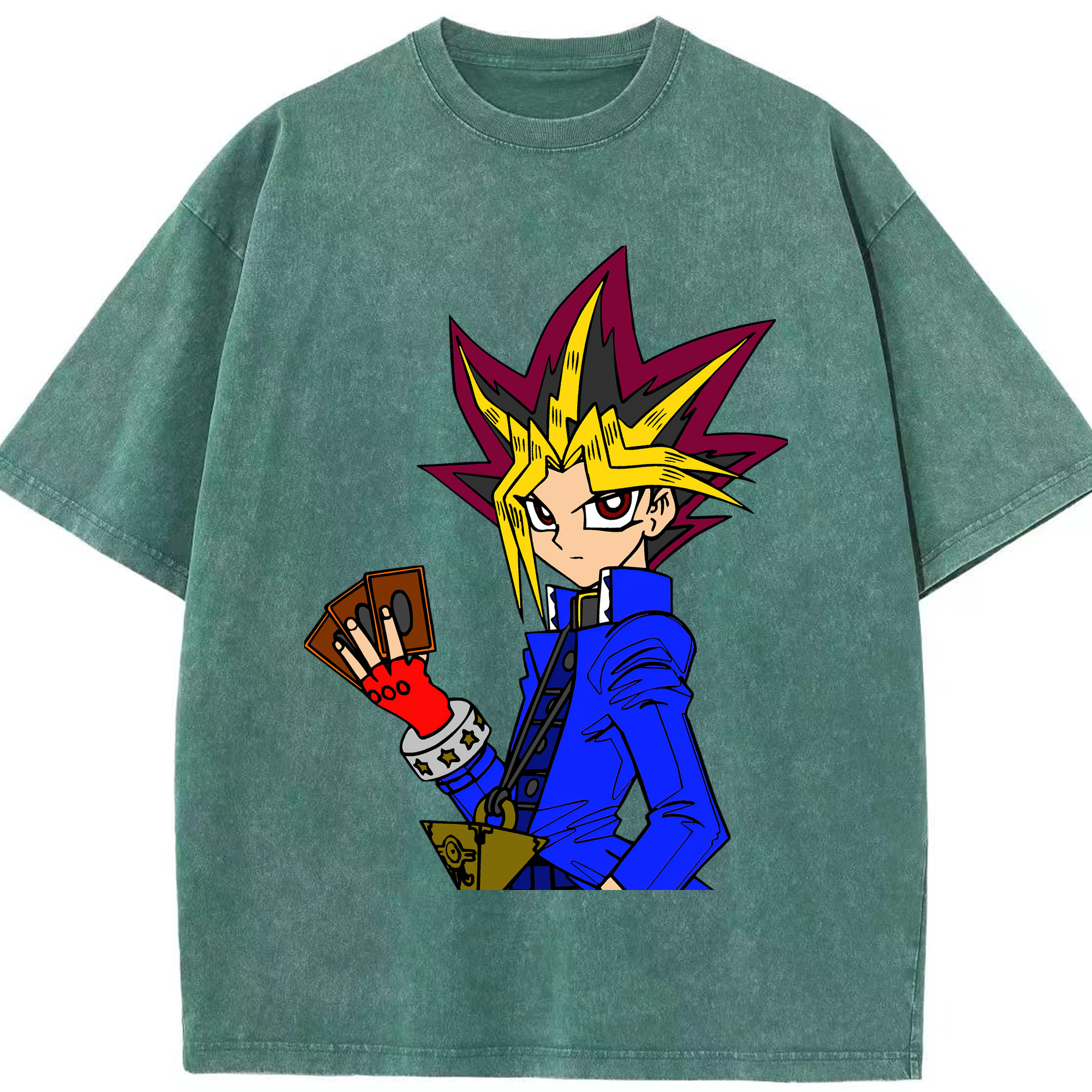 （画像用） 遊☆戯☆王 Yu-Gi-Oh! 綿100% ヴィンテージ風 半袖Tシャツ（フロントプリント）